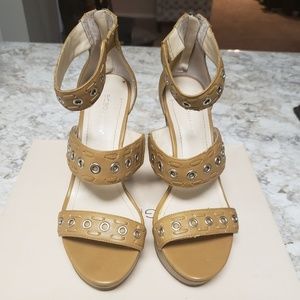 BCBG Tan Wedges